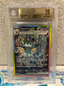 BGS 10 PRISTINE - VAPOREON EX - PRE EN 149/131 SIR Pokemon Prismatic Evolutions - Image 1