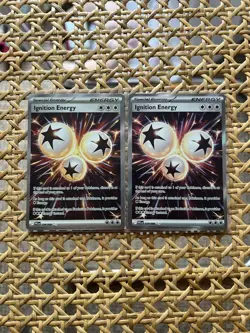 Pokemon TCG Phantasmal Flames Ignition Energy 124/094 Full Art Rare Card X2 - Image 1