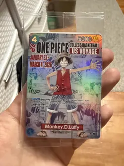 One Piece Monkey D. Luffy US Voyage College Basketball Promo Card Gonzaga SEALED - Image 1