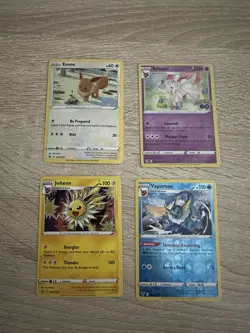 Pokemon Cards Eevee Sylveon Jolteon Vaporeon Set With Bonus Gift - Image 1