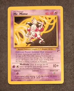 Mr. Mime - 27/130 - Pokemon Base Set 2 - 2000 - Rare Card - WoTC - Image 1