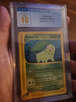 (POP 1) CGC 10 PRISTINE Chikorita 99/165 Pokemon Expedition 2002 Graded eReader - Image 1