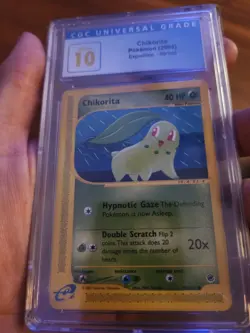 (POP 1) CGC 10 PRISTINE Chikorita 99/165 Pokemon Expedition 2002 Graded eReader - Image 2