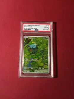 Bulbasaur Illustration Rare 2023 151 Pokemon Set PSA 8 #166 English Version - Image 1