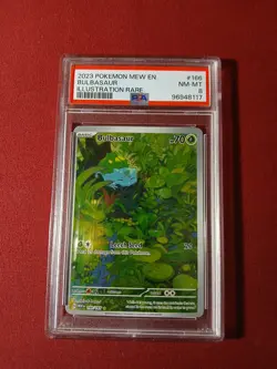 Bulbasaur Illustration Rare 2023 151 Pokemon Set PSA 8 #166 English Version - Image 2