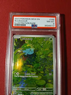 Bulbasaur Illustration Rare 2023 151 Pokemon Set PSA 8 #166 English Version - Image 4