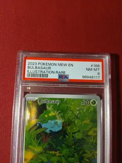 Bulbasaur Illustration Rare 2023 151 Pokemon Set PSA 8 #166 English Version - Image 5