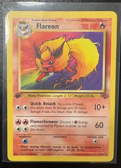 Pokemon Vintage First Edition Non-Holo Rare Flareon 19/64 Jungle WotC - Image 1