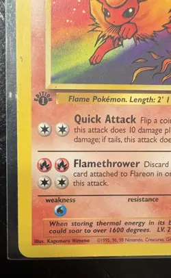 Pokemon Vintage First Edition Non-Holo Rare Flareon 19/64 Jungle WotC - Image 4