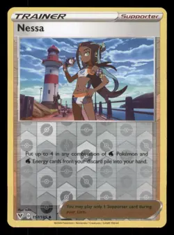 Nessa SWSH04: Vivid Voltage #157/185 Uncommon Reverse Holo Pokemon LP - Image 1