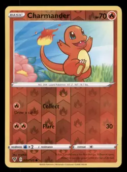 Charmander SWSH04: Vivid Voltage #023/185 Common Reverse Holo Pokemon LP - Image 1