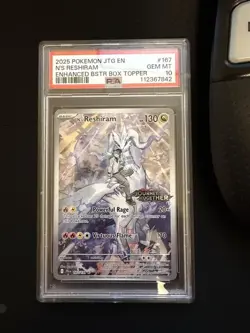 PSA 10 - 2025 Pokemon Journey Together Enhanced Box Topper N'S RESHIRAM #167 862 - Image 1