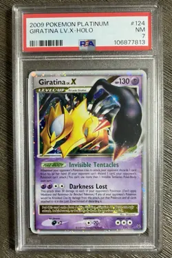 2009 POKEMON PLATINUM BASE GIRATINA LV X #124/127 ULTRA RARE Holo PSA 7 NM Set - Image 1