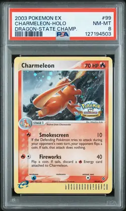 2003 POKEMON EX DRAGON STATE CHAMPIONSHIPS #99 CHARMELEON-HOLO PSA 8 - Image 1