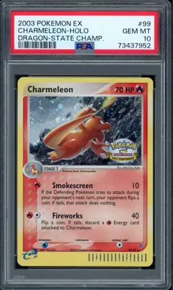 Pokemon PSA 10 Gem Mint EX Dragon State Championships Stamp Charmeleon 99/97 - Image 1