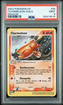 2003 POKEMON EX DRAGON #99 CHARMELEON-HOLO PSA 9 - Image 1