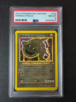 PSA 8 NM-MT 2002 Shining Steelix - 112/105 Neo Destiny Pokemon - Image 1