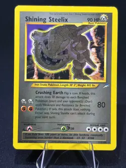 2002 Pokemon TCG Neo Destiny Shining Steelix 112/105 Holo Foil Unlimited LP+ - Image 2