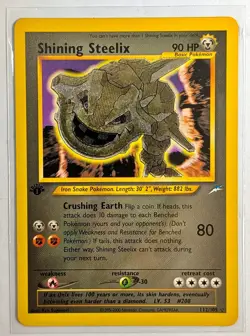 Pokemon TCG Neo Destiny Shining Steelix Holo Card 112/105 - Image 1