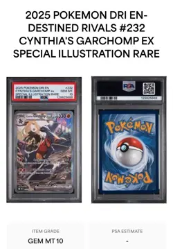 Cynthia's Garchomp EX 232/182 SIR Destined Rivals English PSA 10 Pokemon TCG - Image 1