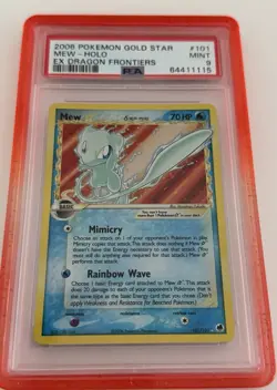 2006 Pokemon Gold Star Mew Holo EX Dragon Frontiers Holo Rare #101 PSA 9 Mint - Image 3