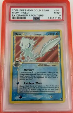 2006 Pokemon Gold Star Mew Holo EX Dragon Frontiers Holo Rare #101 PSA 9 Mint - Image 4