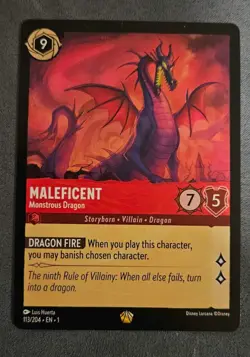 Maleficent Monstrous Dragon 113/204 Lorcana TCG the First Chapter Legendary Card - Image 1