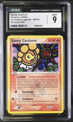 CGC 9 MINT Sunny Castform EX Hidden Legends 26/101 Reverse Holo Pokemon Card - Image 1