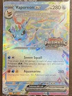 2025 Pokemon SV Prismatic Evolutions Vaporeon Ex 023/131 FACTORY SEALED STAMPED - Image 1