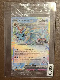 2025 Pokemon SV Prismatic Evolutions Vaporeon Ex 023/131 FACTORY SEALED STAMPED - Image 4