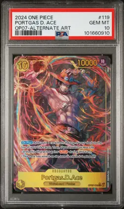 One Piece 500 Years In The Future Portgas D Ace Alt Art OP07 119 SEC PSA 10 - Image 1
