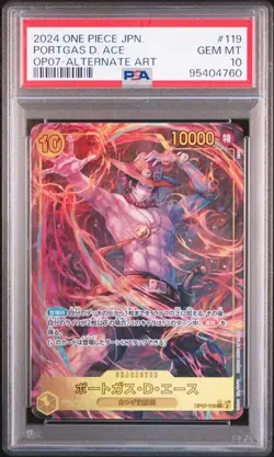 PSA 10 Portgas D. Ace SEC Alternate Art OP07-119 2024 ONE PIECE Card Japanese - Image 1