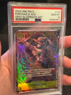 2024 One Piece Portgas D. Ace SEC Secret Alt Art OP07-119 PSA 10 GEM MINT - Image 3