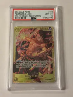 One Piece (OP-07) Portgas.D.Ace OP07-119 SEC PSA 10 GEM MT - Image 1