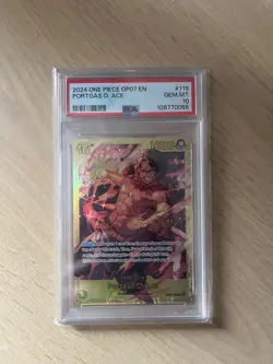 One Piece (OP-07) Portgas.D.Ace OP07-119 SEC PSA 10 GEM MT - Image 1