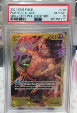 2024 One Piece Portgas D Ace OP07-119 SEC PSA 10 GEM MT - Image 1