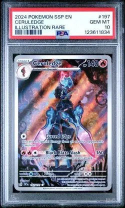 PSA 10 Gem Mint Ceruledge Illustration Rare IR 197/191 Surging Sparks Pokemon - Image 1