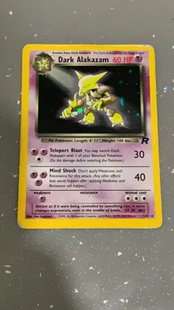 Dark Alakazam 1/82 Holo Pokemon TCG Team Rocket Set - Image 1