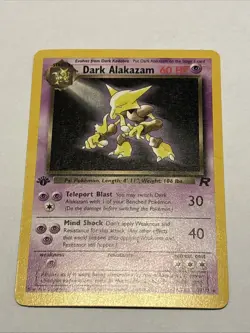 1/2 DARK ALAKAZAM 1st Edition Pokemon TCG 2000 Team Rocket Set Non HOLO # 18/82 - Image 1