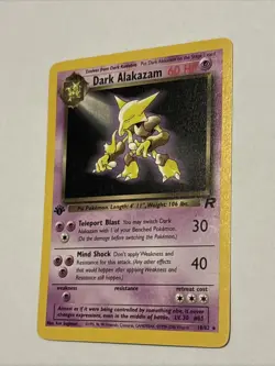 1/2 DARK ALAKAZAM 1st Edition Pokemon TCG 2000 Team Rocket Set Non HOLO # 18/82 - Image 2