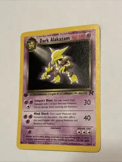 💥 DARK ALAKAZAM 1st Edition Pokemon TCG 2000 Team Rocket Set Non HOLO # 18/82 - Image 1