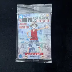 Monkey.D.Luffy College Basketball US Voyage One Piece Card SEALED - Image 1