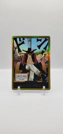 DON!! Card Dracule Mihawk (Gold) OP14 One Piece The Azure Sea's Seven - Image 1