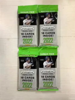 2022 Panini Prizm Baseball 18 Card Hanger Pack Lot Of 4 Packs Factory Sealed - Image 1