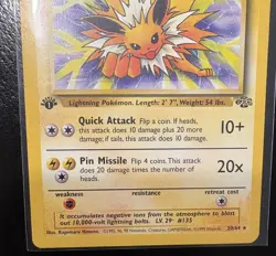 Pokemon TCG Jolteon Jungle 1st Edition Non-Halo Card 20/64 Rare LP - Image 4