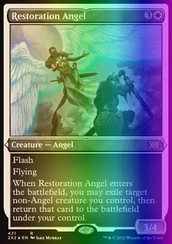 MTG Magic the Gathering Restoration Angel (421/686) Double Masters 2022 LP FOIL - Image 1