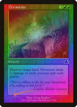 Devastate FOIL Prophecy MtG LP to NM - Image 1