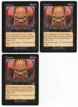 Massacre x3 3x 2000 Nemesis Black Uncommon Sorcery MTG NM AZ1 - Image 1