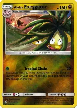 Pokemon Team Up Alolan Exeggutor Rare Reverse Holo 114/181 - Image 1