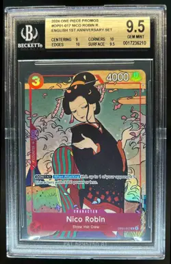 2024 One Piece English 1st Anniversary Set Nico Robin Rare #OP01-017 BGS 9.5 - Image 1